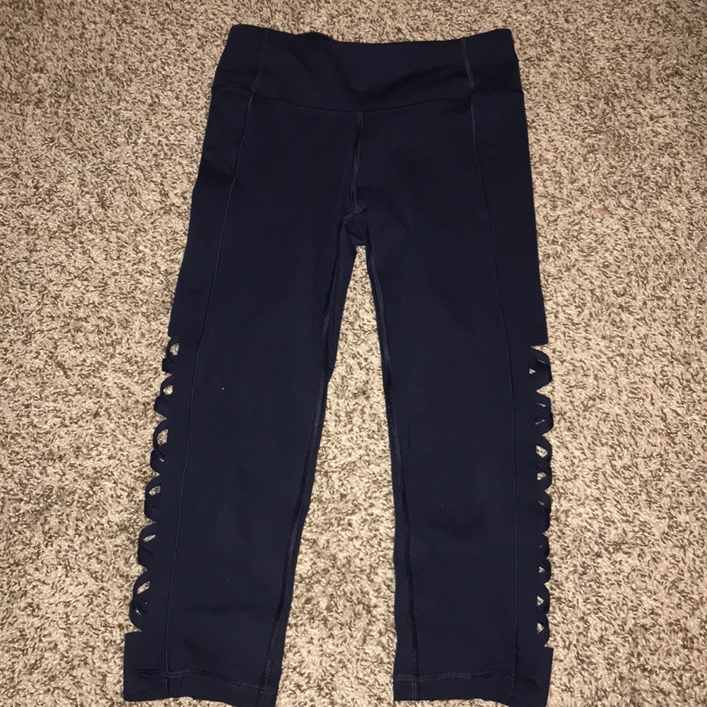 Gap Fit Size XS Navy Leggings X Criss Cross Detail